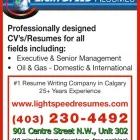 Entreprises 1 image LIGHTSPEED RESUMES Resume Writing Services & Career Advice dans Calgary AB