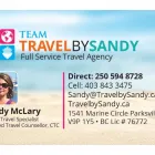 Business 1 image TRAVEL BY SANDY - CRUISE & BEYOND Travel Agents in Parksville BC