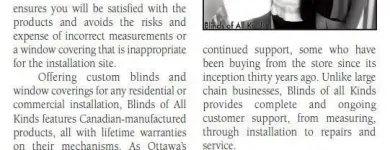 Business 10 image BLINDS OF ALL KINDS Real Estate & Home Improvement in Nepean ON